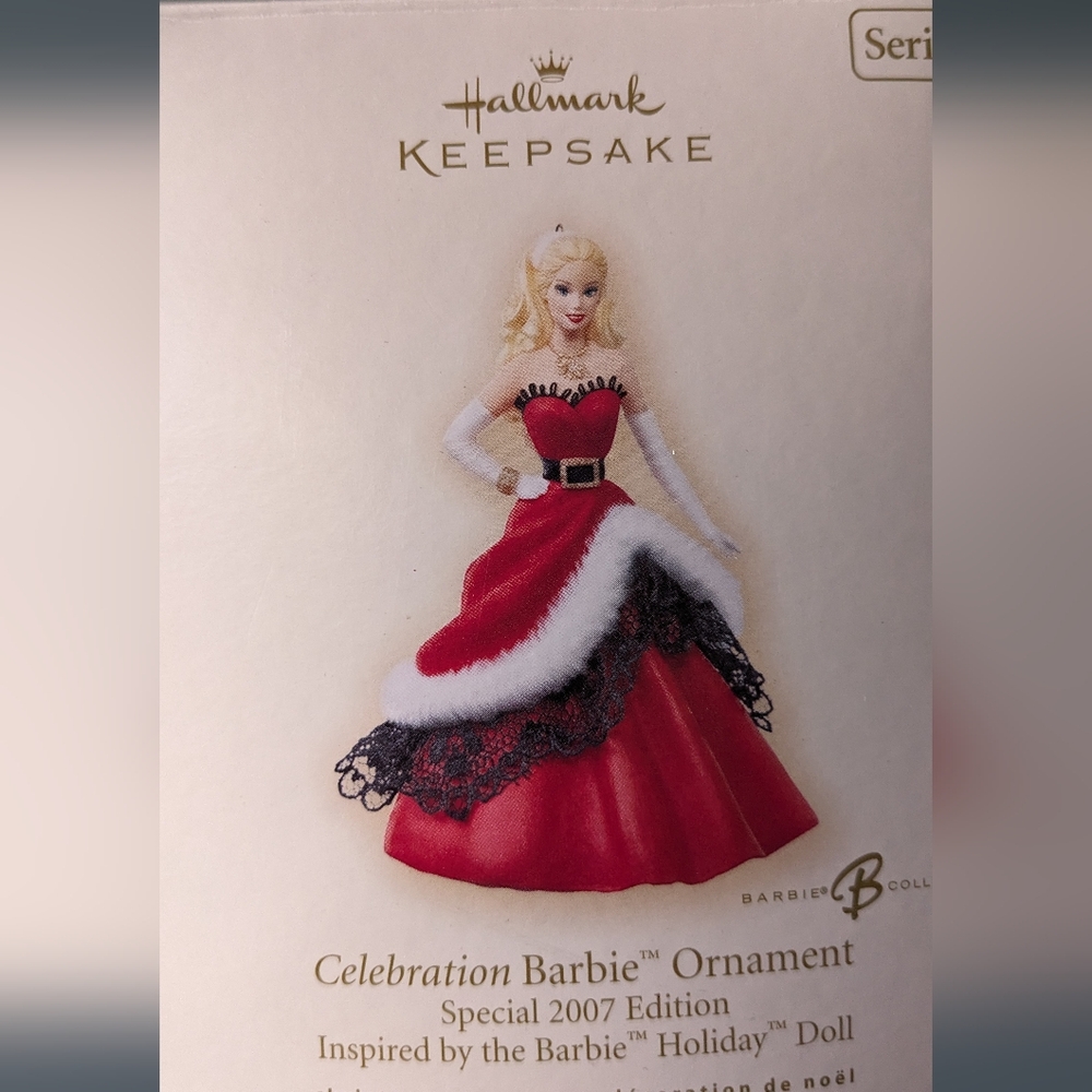 Hallmark Mattel 2007 Christmas Celebration Barbie Ornament